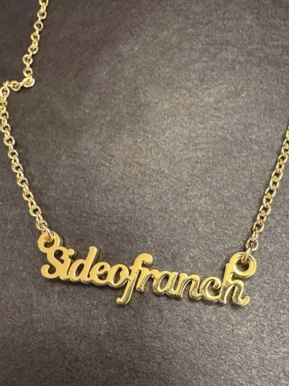 SIDE OF RANCH Script gold plated chain necklace - Picture 2 of 7
